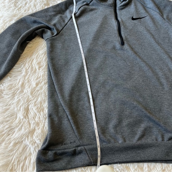 Nike Dri-FIT Long Sleeve Gray Base with Black Accents 3/4 Zipper Logo Men's L - Picture 6 of 10